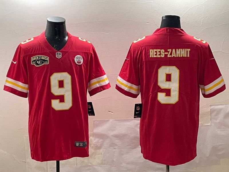 Men Kansas City Chiefs 9 Rees-Zammit Red Second generations 2025 Nike Limited NFL Jersey style 4
